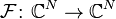 \mathcal{F}\colon\mathbb{C}^N \to \mathbb{C}^N