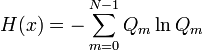 H(x)=-\sum_{m=0}^{N-1} Q_m\ln Q_m