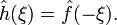 \hat{h}(\xi)=\hat{f}(-\xi).