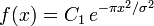 f(x)=C_1 \, e^{{- \pi x^2}/{\sigma^2}}