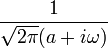 \displaystyle \frac{1}{\sqrt{2 \pi} (a + i \omega)}