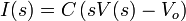   I(s) = C \left( s V(s) - V_o  \right) 