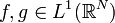  f,g \in L^1(\R^N)