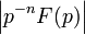 \left\vert p^{-n} F(p) \right\vert 