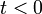  t < 0 
