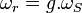  \omega_r  = g. \omega_S  \,