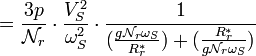   = \frac{3 p}{\mathcal{N}_r} \cdot \frac{V_S^2}{ \omega_S^2} \cdot  \frac{1}{(\frac{g \mathcal{N}_r \omega_S}{R_r^*})+ (\frac{R_r^* }{g \mathcal{N}_r \omega_S })} \,